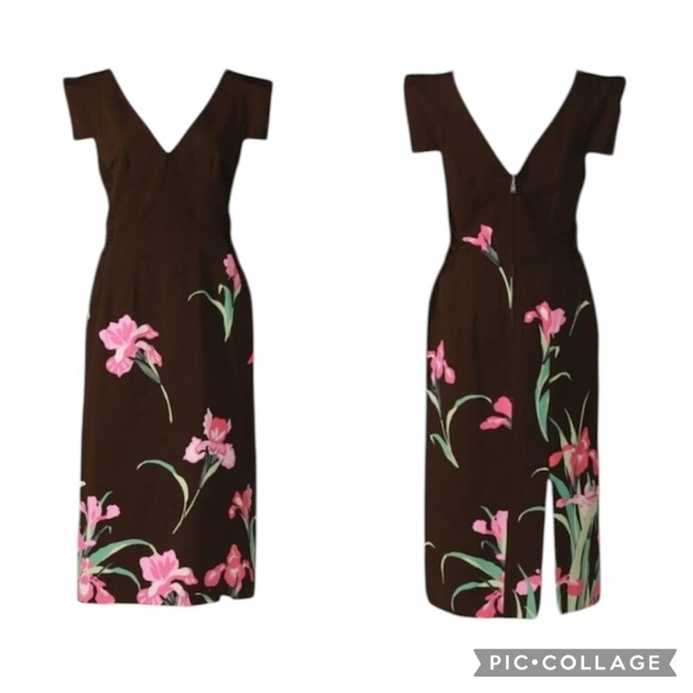 Louis Vuitton Spring 2011 Floral V neck dress 40